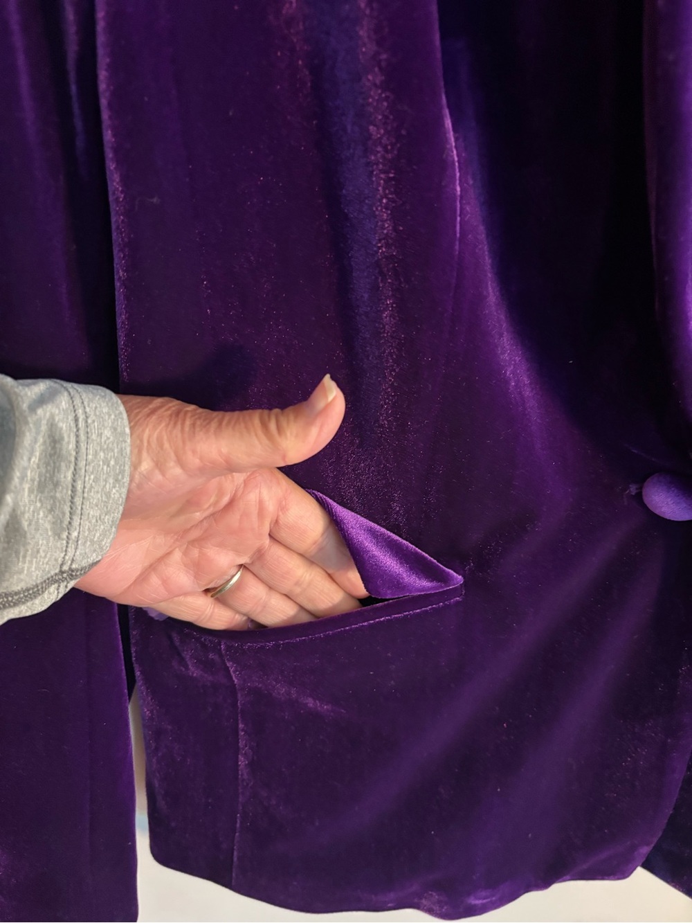 INC Purple Velveteen Blazer Jacket - Picture 4 of 7